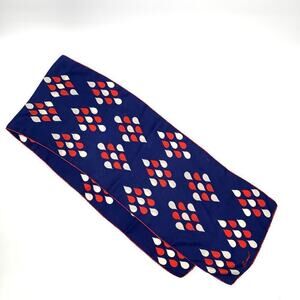 Vintage Burmel Long Silk Scarf Hand Rolled in Italy Tear Drop Multicolor Retro